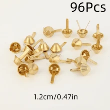 48/96 Buah Paku Keling Logam Berbentuk Silinder dengan Dua Cabang, Cocok untuk Tas Tangan, Dompet, Pakaian, Barang Kulit DIY, Perbaikan Sepatu, Paku Dekoratif, Alas Koper - Beraneka warna - View 19