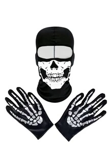 1pc/2pcs Unisex Skull Funny Face Mask Balaclava Hat, Suitable For Daily Cycling, Party, Outdoor Activities - Multicolor - View 7