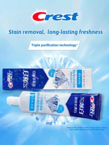 Crest 3D 美白牙膏 170g，美白牙齒、去除污漬，三重淨化技術去除牙齒變色、消除口臭、減少牙垢，持久清新口氣，添加珍珠粉與薄荷香氣 - 170g*3 - 查看 6