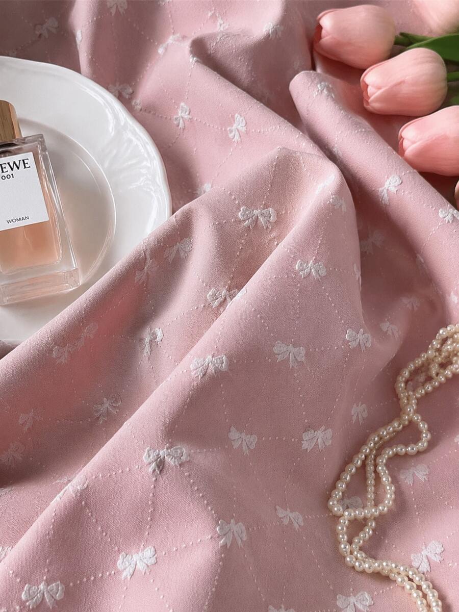 Tela con estampado de lunares y bordado de lazos 3D multicolor, textil con disposición de diamantes y lazos 3D, 50cm/1 yarda/3 yardas/5 yardas opcional, tela suave y transpirable, adecuada para camisas, vestidos, decoración del hogar, costura DIY - K - Ver 1