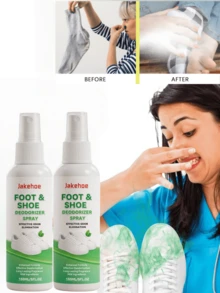jakehoe 鞋襪除臭噴霧，鞋襪異味消除劑，空氣清新劑，清新香氣，適用於足部、襪子、運動鞋、高跟鞋、鞋子、鞋櫃、衣櫥、鞋櫃及居家環境 - 多色 - 查看 1