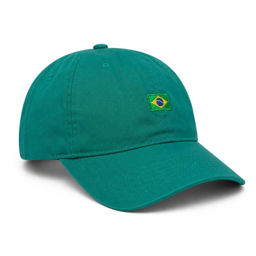 Made In Brazil 2026 World Cup Cap With Embroidered Flag, Adjustable, Women's/Unisex, Cheap - Green Flag BR - View 1