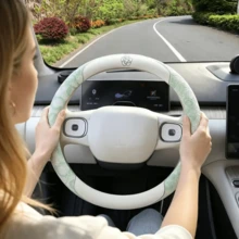 Car Steering Wheel Cover, Lace Pattern With Napa Leather Patchwork, Rubber Inner Ring, 15 Inch Universal, Breathable And Non-Slip, Suitable For Cars And SUVs, Girly Style Car Accessories, Car Interior Decor - F104 - View 16