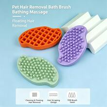 Gentle TPR Pet Bathing & Grooming Brush, Scratch-Resistant Massage Brush For Long And Short Hair Dogs And Cats - View 9