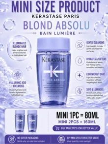 Kérastase 光澤滋潤洗髮精 80ml，2件/160ml，增強頭髮光澤，深層保濕，使頭髮柔軟輕盈，特別適合漂染或挑染頭髮 - Hydrating illminating - 查看 5