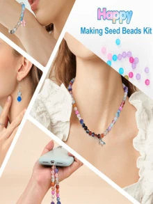 360 Peças Contas de Vidro Cristal Sonhador de 8mm 144 Cores para Pulseira, Colar, Brinco, Chaveiro, Artesanato de Joias DIY - contas de vidro - Visão 8