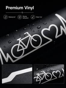 Creative Heartbeat Pattern Bicycle Frame Stickers, Fashionable Body Pattern Decals, Waterproof DIY Modification Decorative Stickers, Suitable For Mountain Bike Road Bike Cycling Vehicle Exterior Decoration Accessories - A - View 4