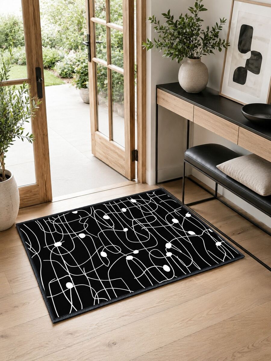 1pc Outdoor Non-Slip Patterned Floor Mat, Indoor Carpet, Bathroom Mat, Kitchen Mat, Decorative Rug, Multi-Functional Hallway Mat, Soft And Comfortable, Easy To Clean, Suitable For Indoor And Outdoor Entryways, Bedrooms, Home Decor