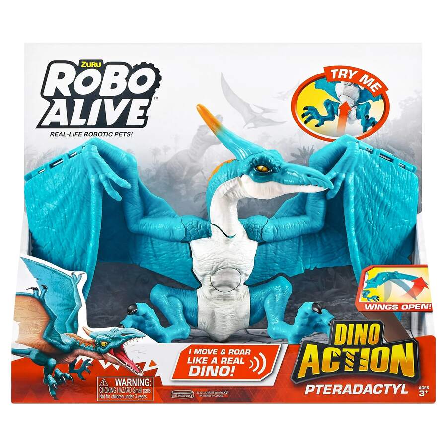 Robo Alive Dino Action Pterodáctilo por ZURU - Celeste - Ver 1