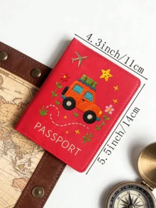 Multi-Color Car Travel Pattern Travel Passport Holder, Foldable Portable Multifunctional Storage Design, Waterproof And Dustproof, Ideal Customized Gift For Air Travel, Commuting, Group Tours, Family Outings, Friends Gatherings And More - Multicolor - View 4