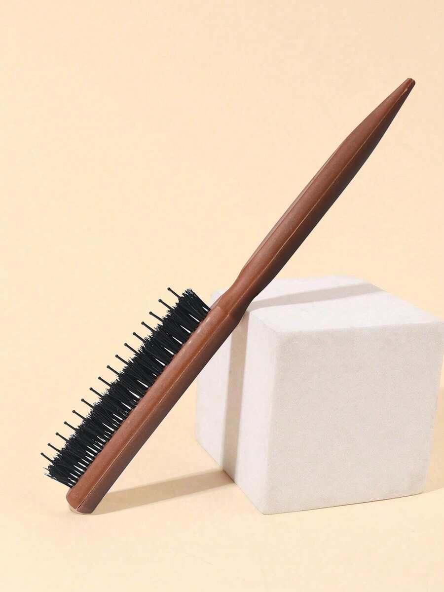 3排合成鬃毛尾梳,適用於頭皮按摩與髮型造型,日常美髮理想選擇 - 彩色 - 查看 1