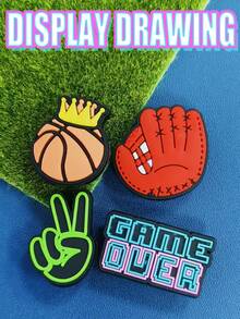 20pcs/Set Sports Game PVC Material Shoe Decoration Set, Including Baseball, Basketball And More, Perfect Gift For Friends - Multicolor - View 7