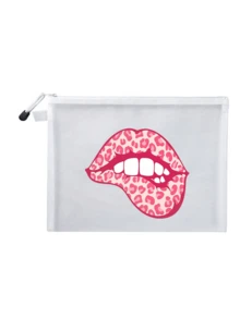 Fashion Leopard Print Lip-Shaped Mesh Beach Bag, Portable Mesh Makeup Bag, Zipper Travel Organizer - Lightweight, Fade-Resistant Cosmetic And Toiletry Bag, Suitable For Men And Women, Ideal Gift For Mothers, Teachers, Friends, Nurses, Essential For School, Vacation, Travel, Perfect For Teacher's Day And Back To School Season,Back To School - Multicolor - View 16