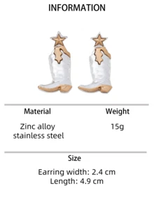 2pcs Bohemian Western Style Minimalist Fashion Boots Earrings For Women, Suitable For Vacation, Party And Daily Wear - Riding Boot Earrings - View 8