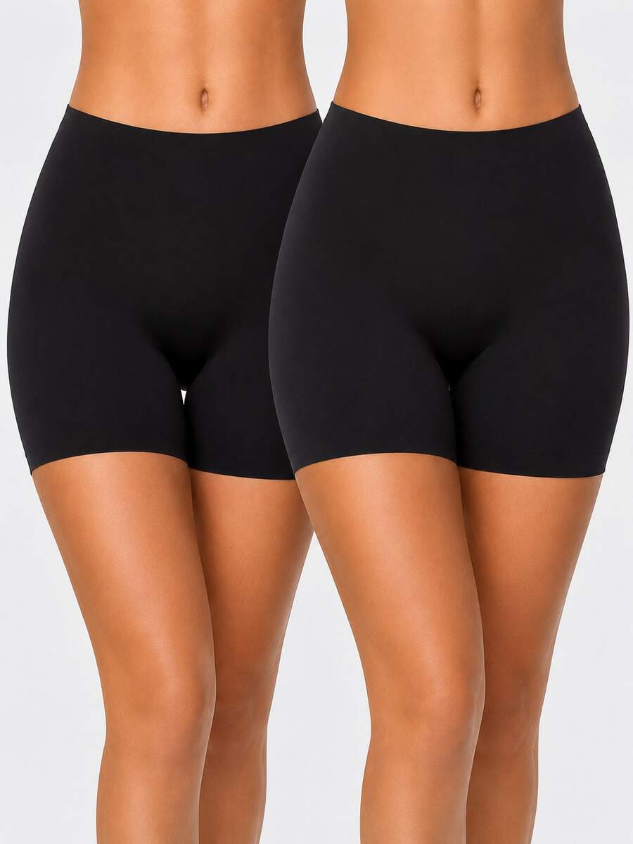 KIT 2 Short Segunda Pele Feminino Sem Costura Bermuda Modeladora Confortável Poliamida Calcinha Compressão Cinta Define Lingerie