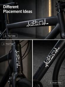 Creative Heartbeat Pattern Bicycle Frame Stickers, Fashionable Body Pattern Decals, Waterproof DIY Modification Decorative Stickers, Suitable For Mountain Bike Road Bike Cycling Vehicle Exterior Decoration Accessories - A - View 2