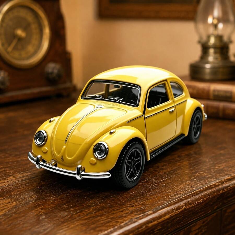 1 buah Model Mobil Die-Cast Paduan Logam Vintage Skala 1:32, Ornamen Model Mobil Klasik Tua, Pintu Dapat Dibuka, Mainan Koleksi Dekorasi Mobil, Hadiah Liburan