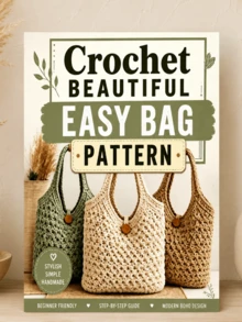 Beginner Crochet Bag Kit: Step-By-Step Crochet Tote Bag Pattern, Suitable For Beginners And Enthusiasts, Makers Who Want To Create Beautiful Handmade Bags, Gift For Crochet Lovers School Supplies - A - View 3