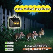 Solar Powered Animal Repellent, Waterproof Predator Eye Nighttime Animal Deterrent Device With Red LED Light, Large Coverage Outdoor Repellent Equipment, Effectively Scaring Away Rabbits, Mice, Squirrels, Deer, Foxes, Wild Boars, Birds, Suitable For Gardens, Farms, Villas - Multicolor - View 7