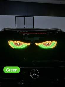Car Devil Eye LED Light Sticker, USB Powered 11 Modes Flashing & Static Car Window Decorative Light, Universal For SUV Truck Van, Self-Adhesive Waterproof Devil Eye Rear Windshield Atmosphere Light - A - View 14