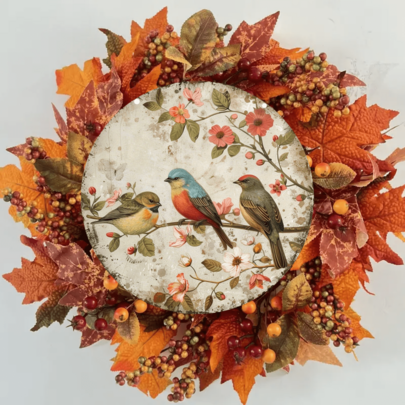 2D Flat Charming Vintage Bird Welcome Decor - 5.9X5.9 Inch Wooden Wall Decor, Suitable For Indoor/Outdoor Use, Ideal Wooden Decoration For Home, Cafe, Garage, Perfect For Room Decor.