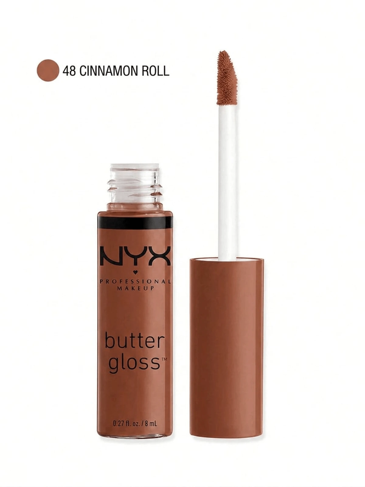 NYX Butter Gloss 48 Cinnamon Roll 0.27oz/8ml – Lip Gloss, Non-Sticky, For Women, Sweet, Cinnamon Roll, Suitable For Daily Makeup - 48 Roti Gulung Kayu Manis - View 1