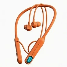 Orange Neckband Wireless Earbuds  High-Performance Neckband Earphones, 3D Panoramic Audio, AI Dual Connection, 48H Battery Life, Low-Latency Gaming, IPX4 Water/Sweat Resistant, Lightweight Neckband, Suitable For Travel Gym & Gaming - Orange - View 13