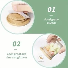 1/10pcs Bamboo Cup Lids, Vintage Bamboo Lids Suitable For Glass Bottles, Mugs, Fragrance Bottles And Candle Jars, Reusable And Durable, Suitable For Home Decor, Kitchen Storage, Aromatherapy And Dust Protection - Multicolor - View 7