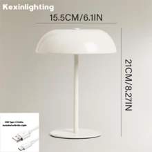 Kexinlighting-1件無線LED檯燈，可充電，3色溫可調光，適用於戶外/餐廳/臥室/居家/咖啡桌 - 均碼 - 查看 10