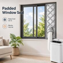 1pc Thickened Insulated Portable AC Window Seal Kit, Silver Reflective Padded Exhaust Hose Seal Panel For Sliding Windows - Aluminum Foil Plus Cotton - View 13