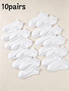 50 Pairs White Flat Japanese Simple Everyday Versatile Low Vamp Non - White - View 7