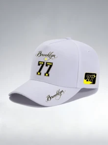 1pc/2pcs "Brooklyn 77" Personalized Number Pattern Design Printed Unisex Curved Brim Baseball Cap And Crossbody Bag, Street Fashion Outdoor Sports Baseball Cap And Bag, Adjustable, Gift For Yourself Or Friends - Multicolor - View 15