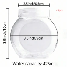 10個 425ml 小透明塑料餅乾儲存盒附蓋，糖果罐，長3.9英吋(10cm)，寬3.5英吋(9cm)，頂部開口直徑2.5英吋(6.5cm)，寬口設計，適合廚房檯面，可用於儲存糖果、軟糖、餅乾和零食 - 透明 - 查看 12