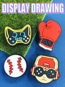 20pcs/Set Sports Game PVC Material Shoe Decoration Set, Including Baseball, Basketball And More, Perfect Gift For Friends - Multicolor - View 8