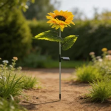 1pc/Solar Powered LED Sunflower Garden Light With Built-In High Brightness LED String, Smart Light-Sensing Automatic Glow At Night Artificial Flower Yard Light, Suitable For Party Outdoor Solar Light, All-Season Garden Decoration, Yard And Lawn Decoration, Gift For Garden Enthusiasts - Sunflower - View 13