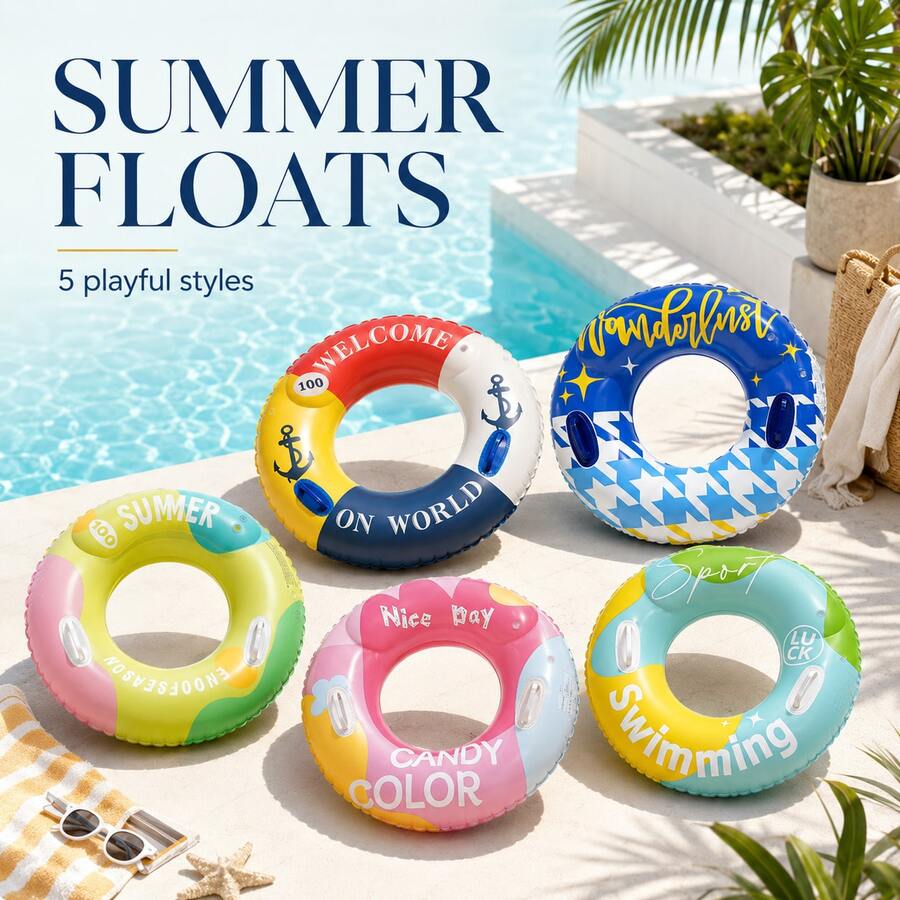 Summer Feng Shui Inflatable Swimming Ring, Thick PVC Fruit Swimming Ring Underarm Floating Ring, Adult Cute Thick Circular High Buoyancy Swimming Ring, Lightweight And Portable, Floating Pad And Floating Tube, Summer Water Pool Beach Swimming Ring - Summer Swimming Ring - View 1