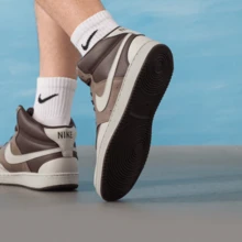 Nike Court Vision Next Nature Retro Comfort Fit Cushioning Grip Anti-Slip Lightweight Mid-Top Sneakers For Men - Brown - View 5