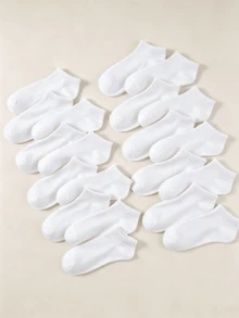 50 Pairs White Flat Japanese Simple Everyday Versatile Low Vamp Non - White - View 1