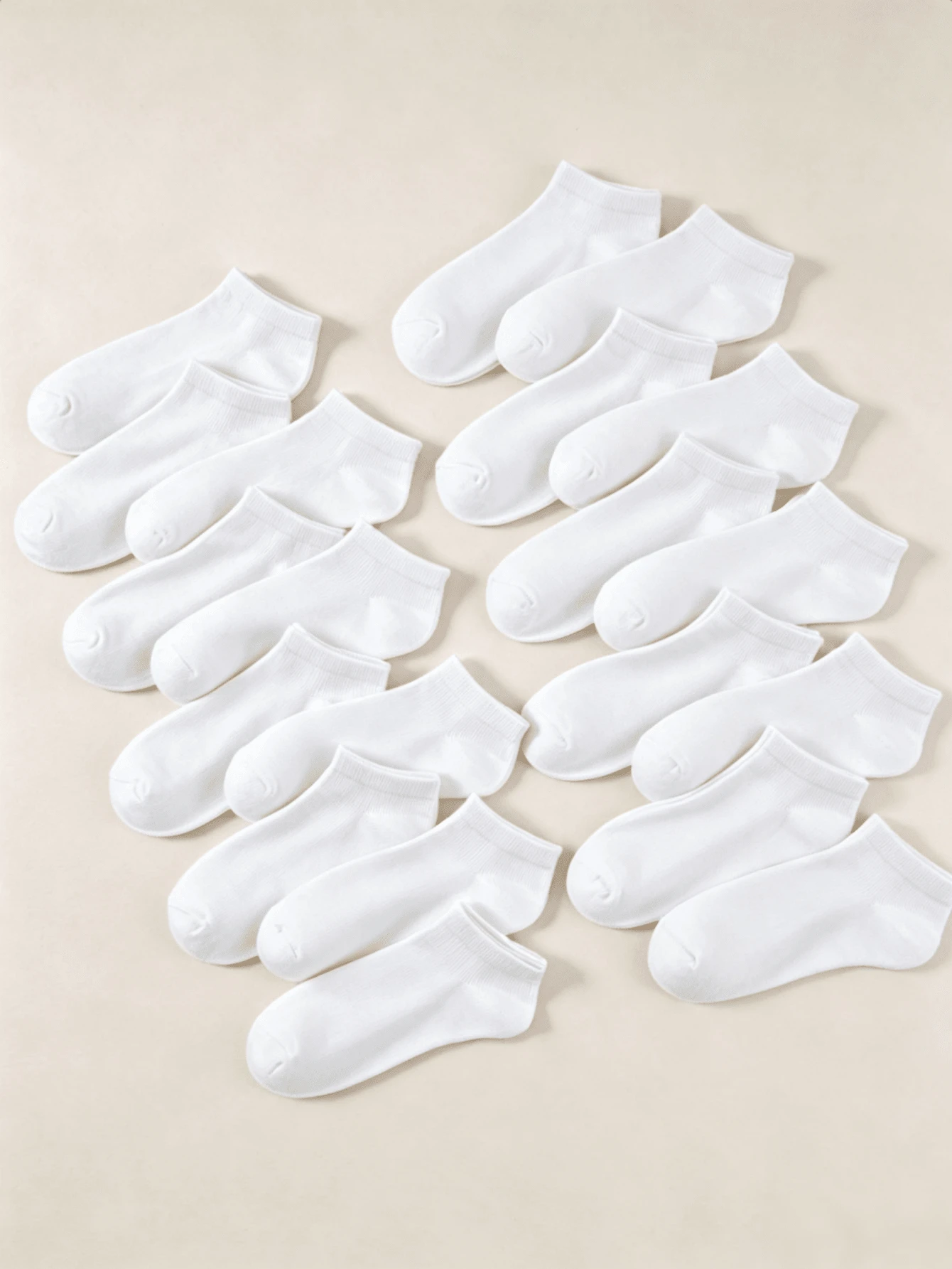 50 Pairs White Flat Japanese Simple Everyday Versatile Low Vamp Non - White - View 1
