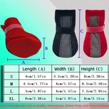Zapatos para perro pequeño de malla suave color rojo talla L, adecuados para caminar y correr al aire libre en pavimento caliente de verano, botas antideslizantes y protección para las patas - Multicolor - Ver 11