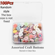 Juego de botones de colores en caja de 30/40/60/80/90/100 piezas, botones decorativos versátiles para ropa, manualidades DIY y artesanías creativas, adecuados para ropa DIY, suéteres y decoración de artesanías, estilos aleatorios - Multicolor - Ver 14