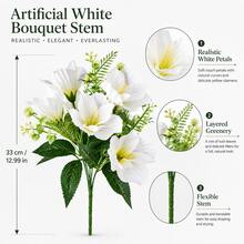 3/2/1入 繡球花長莖葉片人造花，適用於居家婚禮裝飾、派對仿真植物，適合客廳餐桌柔美佈置、婚禮手捧花及節日禮品裝飾 - 彩色 - 查看 2