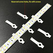 30入 8mm/10mm 單孔高透明 PC 燈條固定夾，耐熱 U 型夾附安裝螺絲，適用於 8/10mm 寬 COB、SMD 裸板 PCB 柔性霓虹燈條 - 30件白一字平卡(配螺絲) - 查看 7