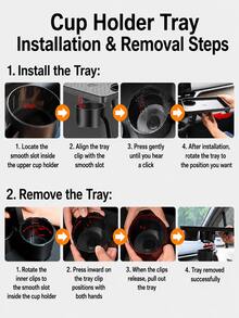 Universal 3-In-1 Car Cup Holder Expander, 360° Rotating Multi-Cup Adapter, Adjustable Base Car Interior Beverage Storage Rack - A - View 10