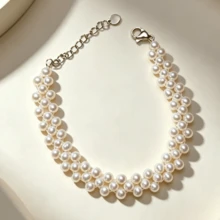 Handmade Freshwater Pearl White Bracelet & Necklace Set, Luxury Exquisite Keepsake Gift For Friends - Set - View 5