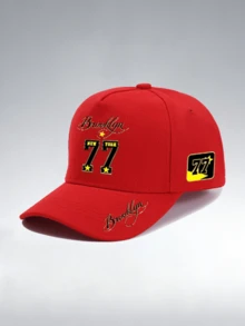 1pc/2pcs "Brooklyn 77" Personalized Number Pattern Design Printed Unisex Curved Brim Baseball Cap And Crossbody Bag, Street Fashion Outdoor Sports Baseball Cap And Bag, Adjustable, Gift For Yourself Or Friends - Multicolor - View 8