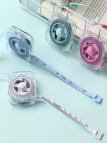 3pcs-2m/6ft Cute Mini Soft Tape Measure, Portable Retractable Locking Mechanism And Clear Cm/Inch Scale - Suitable For Tailoring, Home, Waist, Chest, Height Measurement - Durable And Easy To Store, Wipeable Transparent Shell And Hanging Ring - Upgraded - View 6