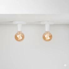 半嵌入式天花板燈，極簡工業風，E27燈座，適用於臥室、走廊及多種場景，布藝燈罩，現代優雅照明，不含燈泡 - 黑色 - 查看 7