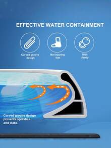 1 Stück Badezimmer Wassersperre, selbstklebender wasserdichter Streifen für Duschraum, Haltestreifen, Trocken- und Nassbereich-Trennung, biegsam, einfach zu installieren, Wasserstopper für Zuhause, Küche, Dusche, Badezimmertür, Waschmaschine, Duschbarriere Zubehör, Duschwasserschutz - Verschiedenfarbig - Übersicht 9