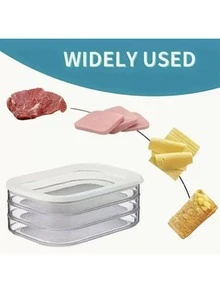 Caixa de Armazenamento de Alimentos 3/4 Camadas, Caixa de Armazenamento de Geladeira, Caixa de Preservação de Carne e Caixa de Armazenamento de Alimentos Cozidos. As Características de Design São Empilháveis e à Prova de Vazamentos. Reutilizável no Congelador da Geladeira, Adequado para Armazenar Queijo, Rolos de Carne Bovina, Camarão e Outros Alimentos. É Prático e Bonito, Uma Bandeja de Armazenamento de Geladeira, Acessório de Cozinha e Pequena Ferramenta. - Multicolorido - Visão 2
